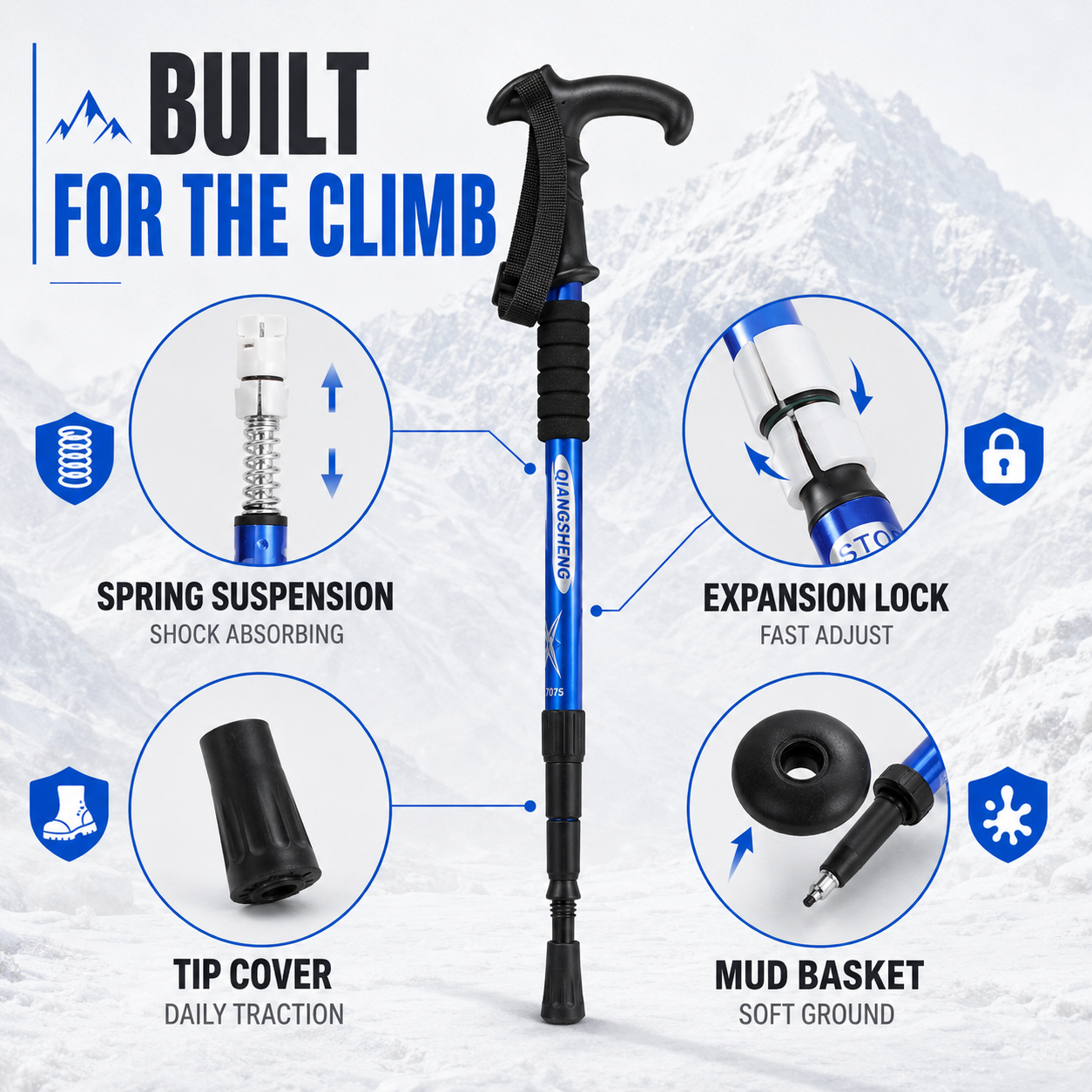 Nordspur | Trailara Faltbarer Teleskop-Trekkingstab