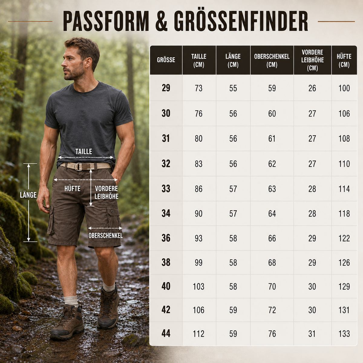 Nordspur | Trailford Knie­lange Cargo-Shorts