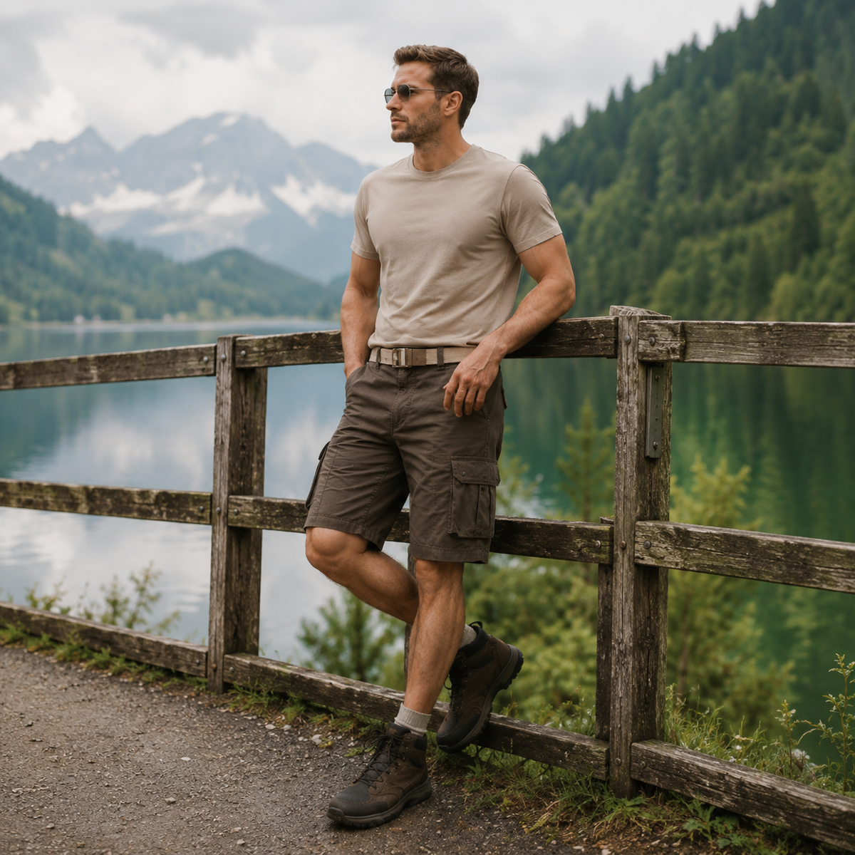 Nordspur | Trailford Knie­lange Cargo-Shorts