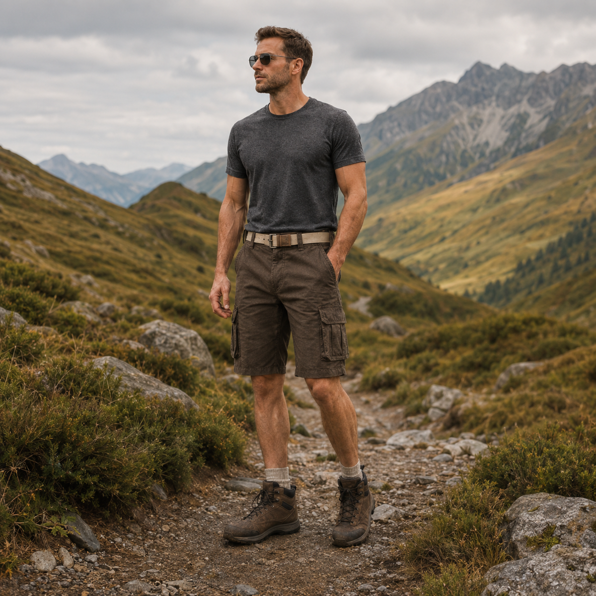 Nordspur | Trailford Knie­lange Cargo-Shorts