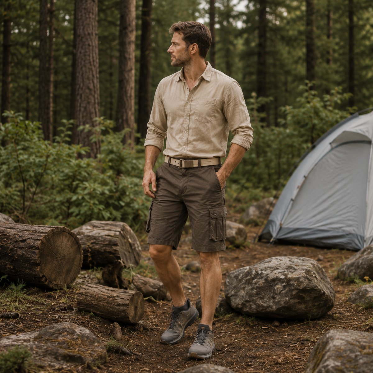 Nordspur | Trailford Knie­lange Cargo-Shorts