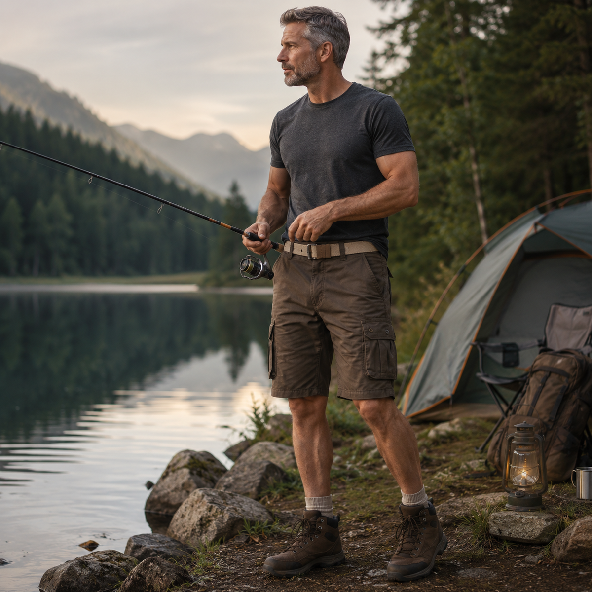 Nordspur | Trailford Knie­lange Cargo-Shorts