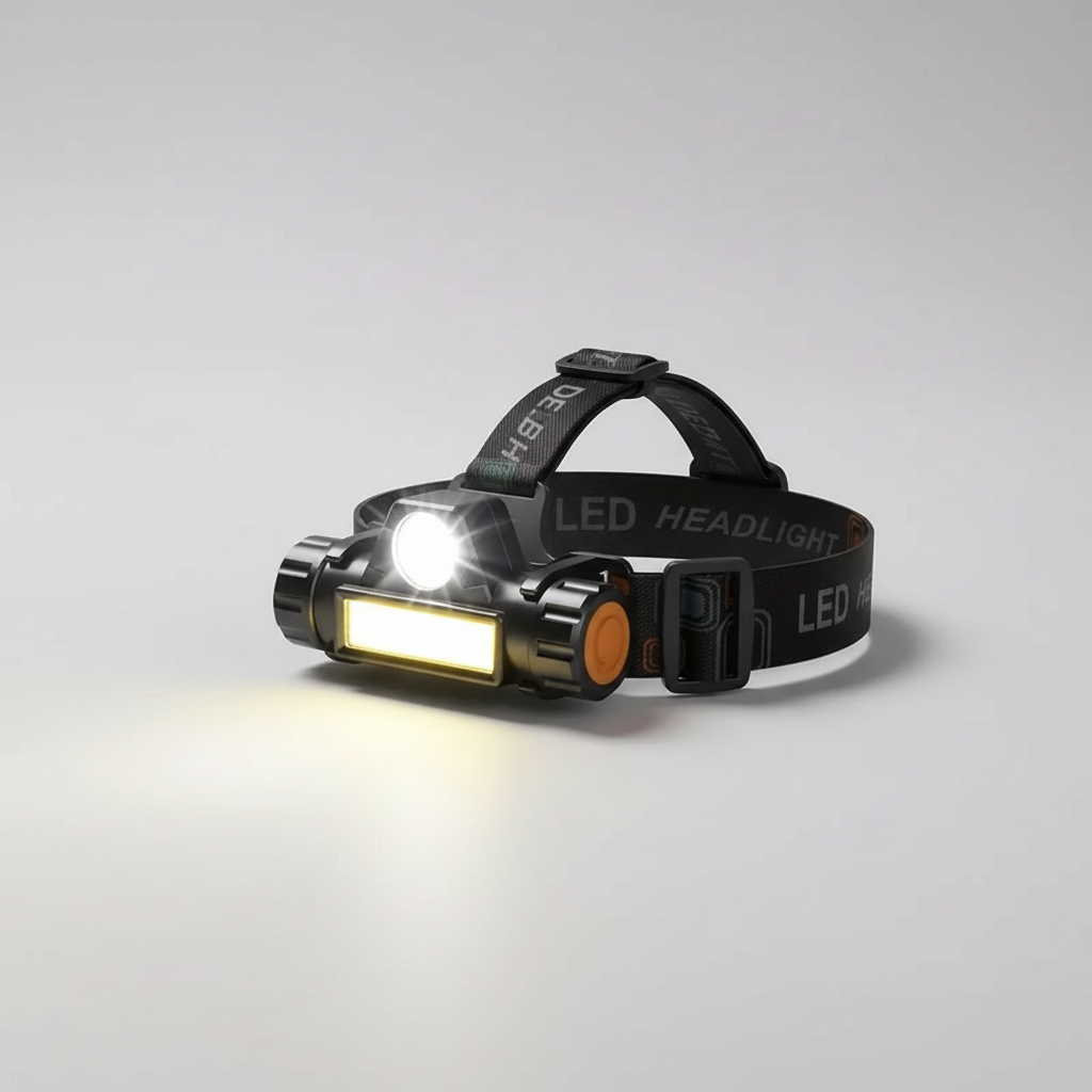 Stirnlampe LED USB-wiederaufladbar wasserdicht Doppelstrahl Kopfband