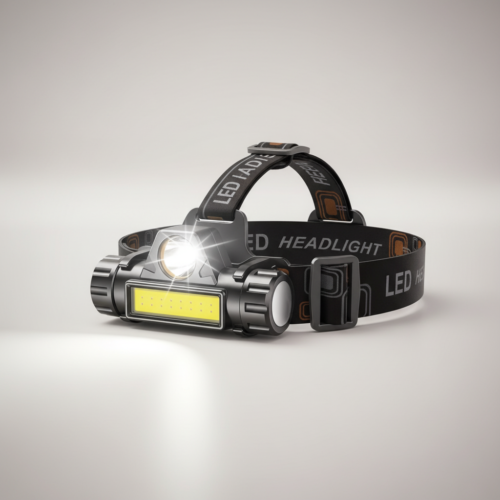Stirnlampe LED USB-wiederaufladbar wasserdicht Doppelstrahl Kopfband