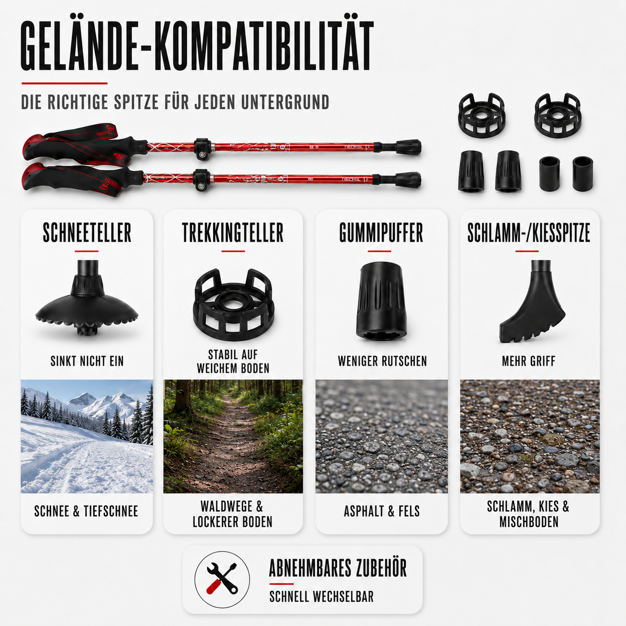 Nordspur | Trailix Faltbare Teleskop-Trekkingstöcke