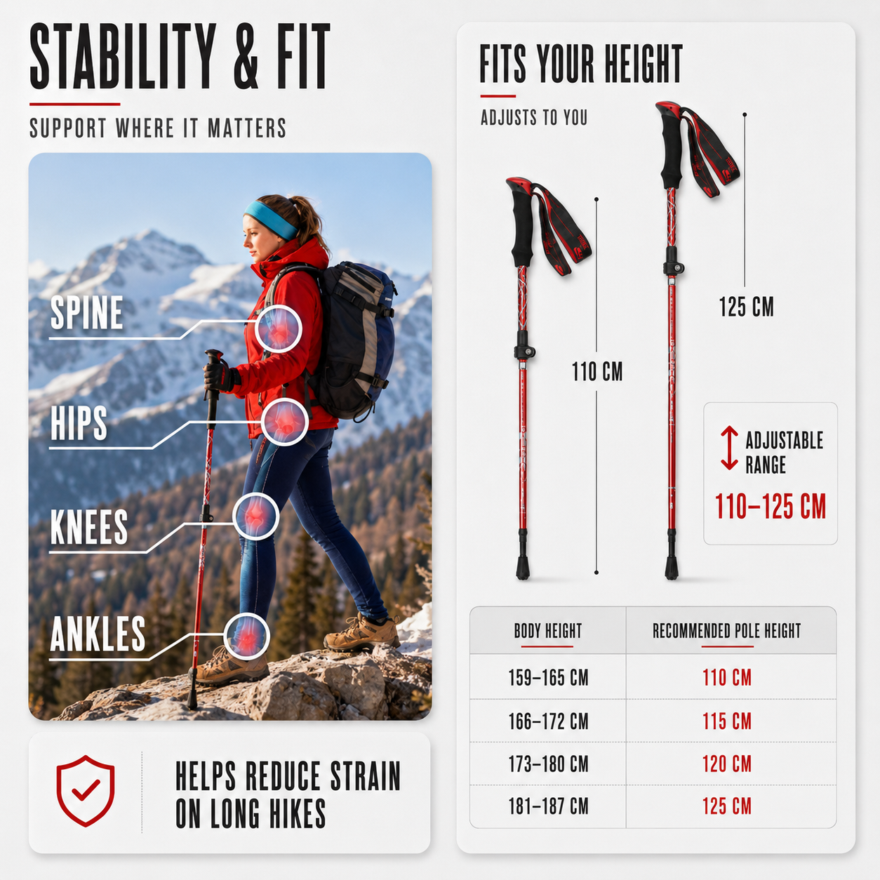 Nordspur | Trailix Faltbare Teleskop-Trekkingstöcke
