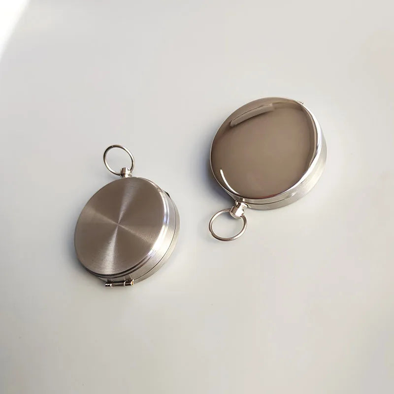 Klappkompass Edelstahl leuchtendes Zifferblatt Schutzdeckel