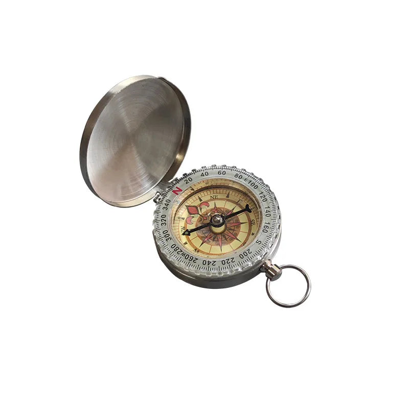 Klappkompass Edelstahl leuchtendes Zifferblatt Schutzdeckel