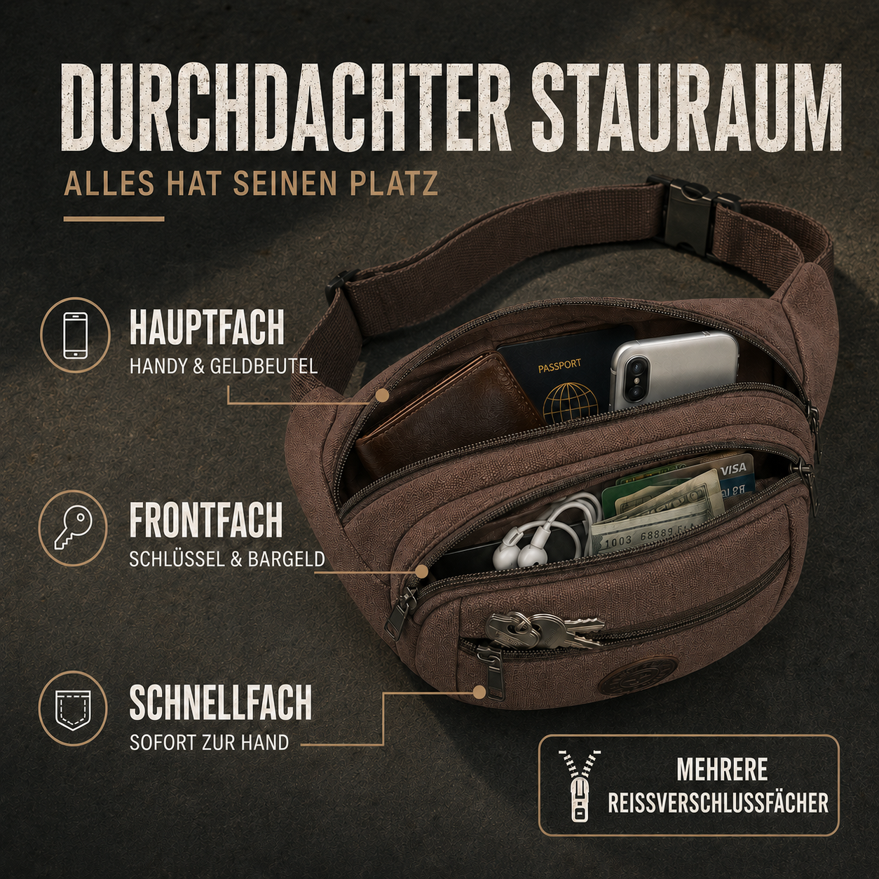 Nordspur | Trailridge Leichte Polyester-Gürteltasche