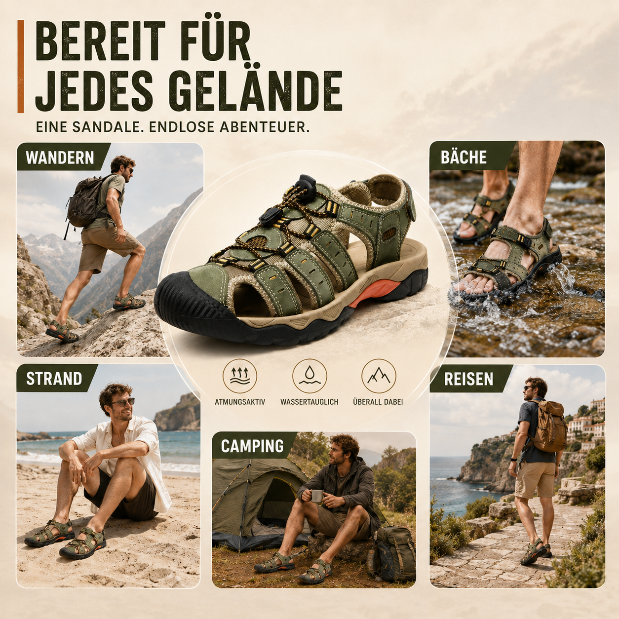 Nordspur | Trailsole Atmungsaktive offene Wandersandale