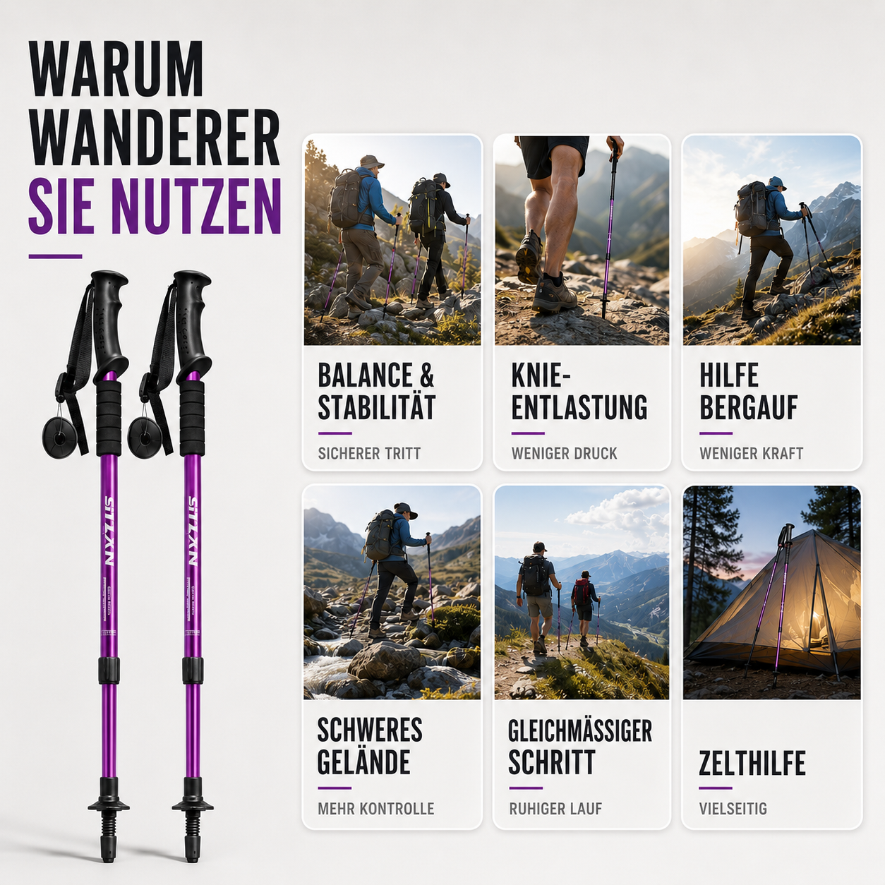 Nordspur | Trailverge Leichte faltbare Trekking-Stöcke