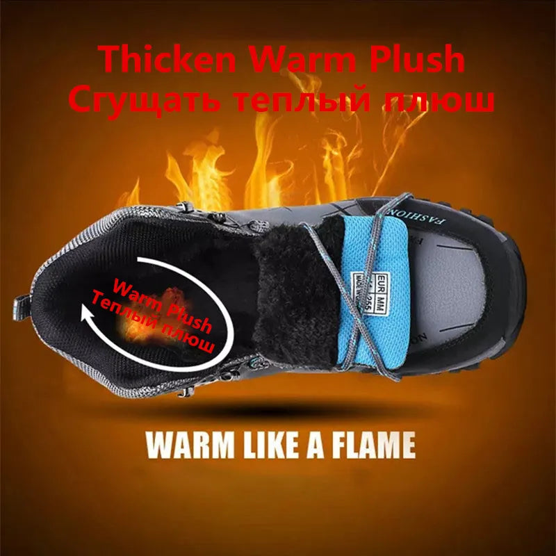 Herren Winterstiefel knöchelhoch wasserdicht rutschfest warm gefüttert