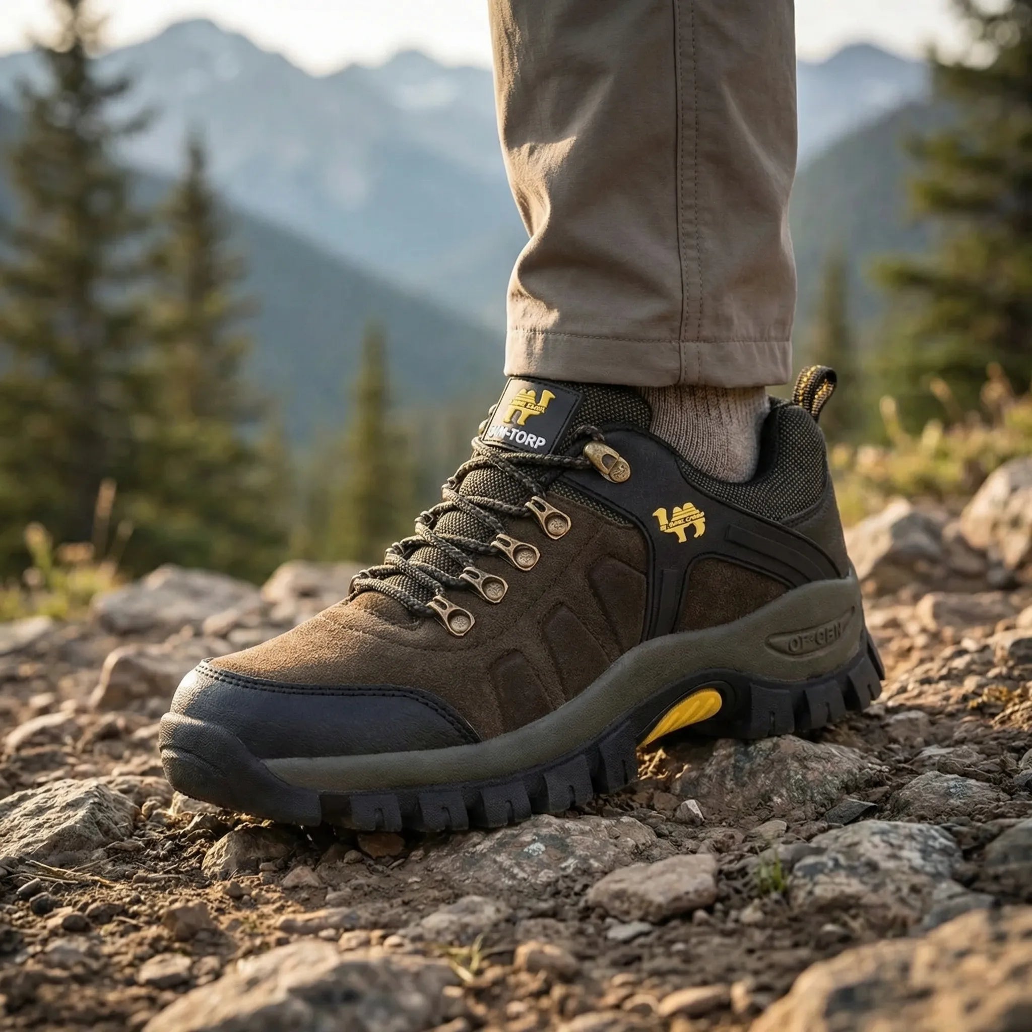 Wanderschuhe mit rutschfester Sohle und verstärkter Zehenkappe