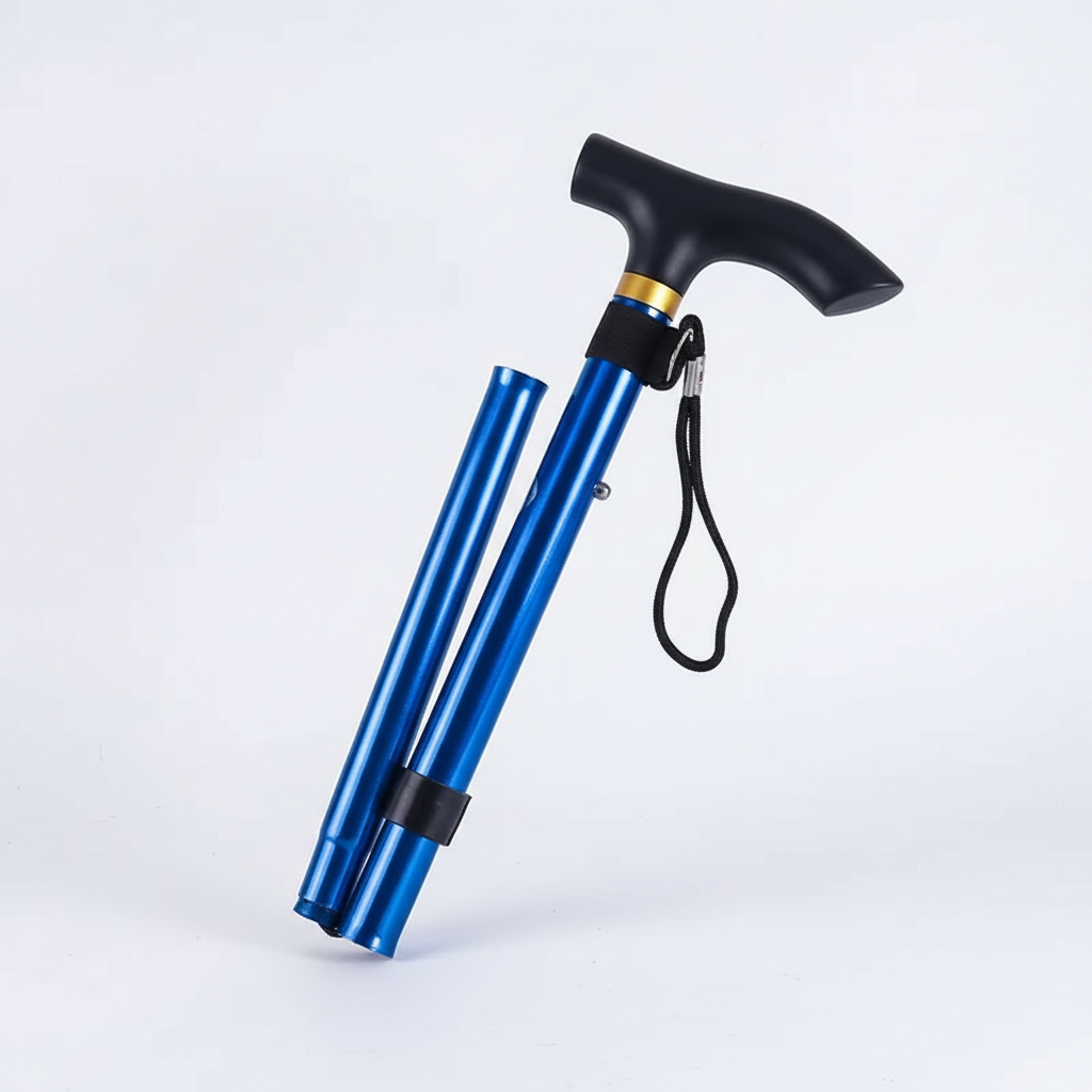 Faltbarer Trekkingstab mit Teleskopfunktion ergonomischer Griff