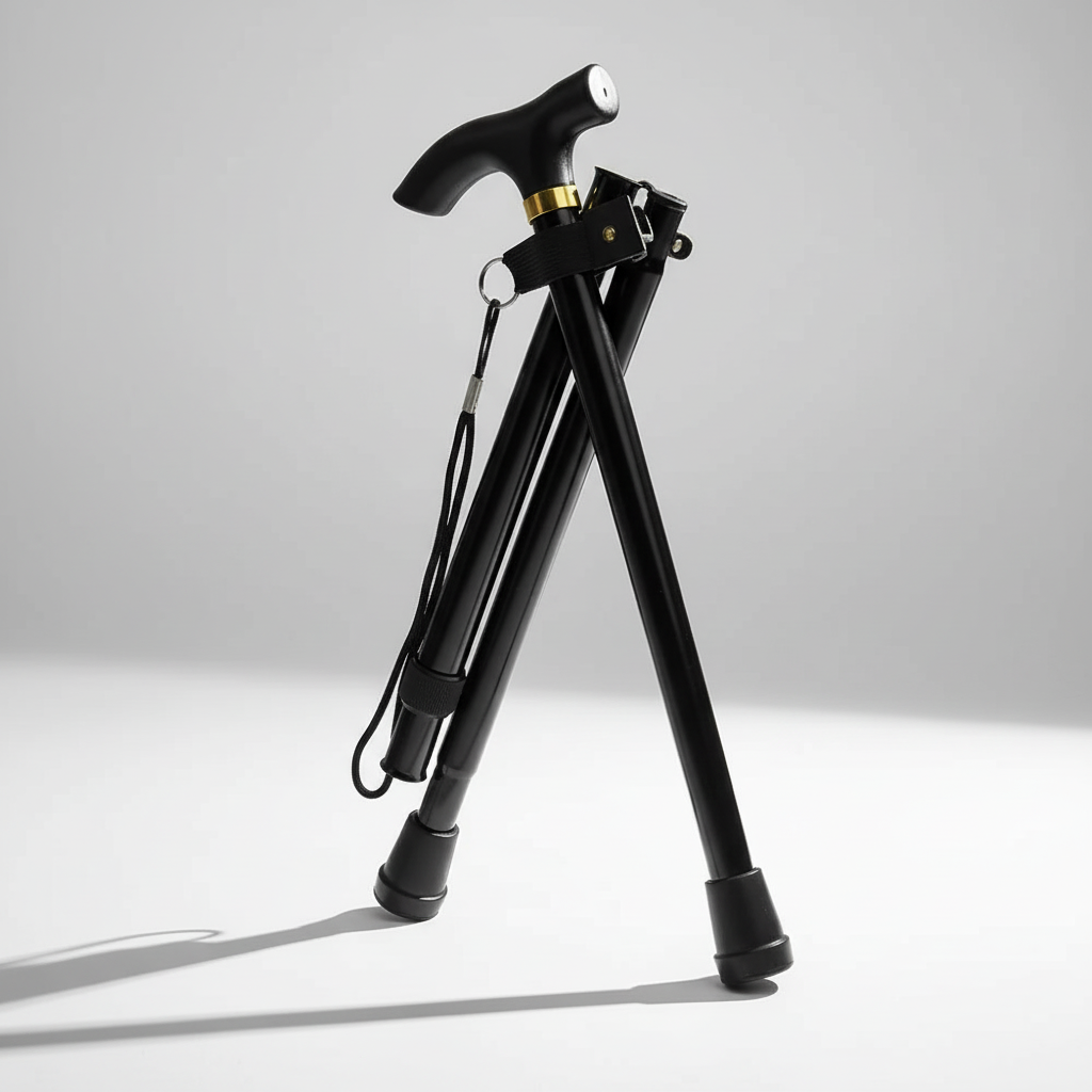 Faltbarer Trekkingstab mit Teleskopfunktion ergonomischer Griff