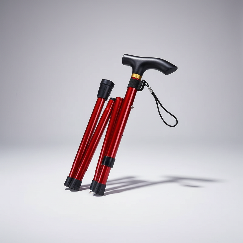 Faltbarer Trekkingstab mit Teleskopfunktion ergonomischer Griff