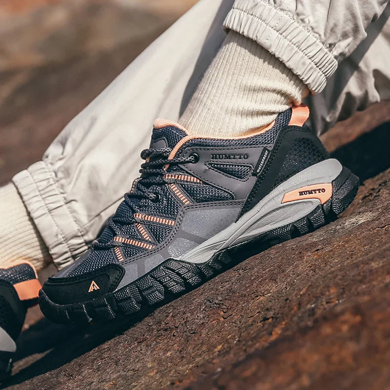 Herren-Wanderschuhe atmungsaktiv schnürbar rutschfest gepolsterte Sohle