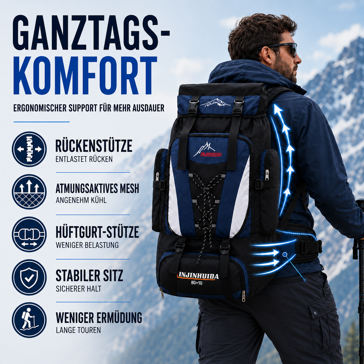 Nordspur | Trekking-Rucksack mit großem Volumen