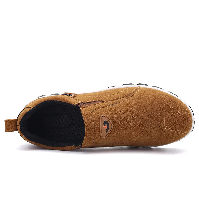 Herren Slip-On Wanderschuh atmungsaktiv gepolsterte flache Sohle