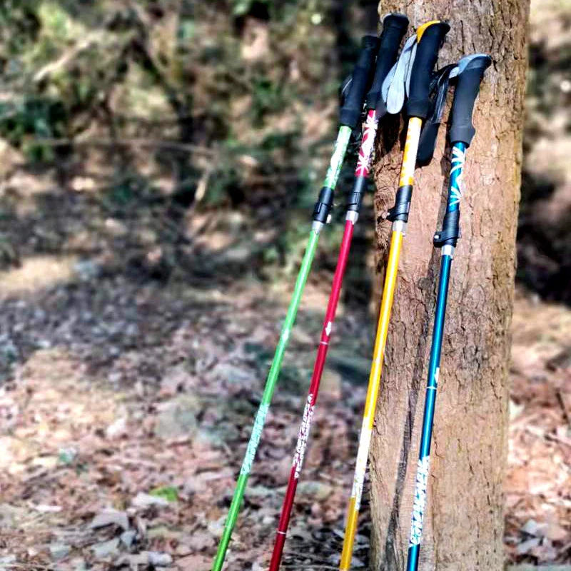 Fünfteiliger Wanderstock klappbar leicht Schaumstoffgriff