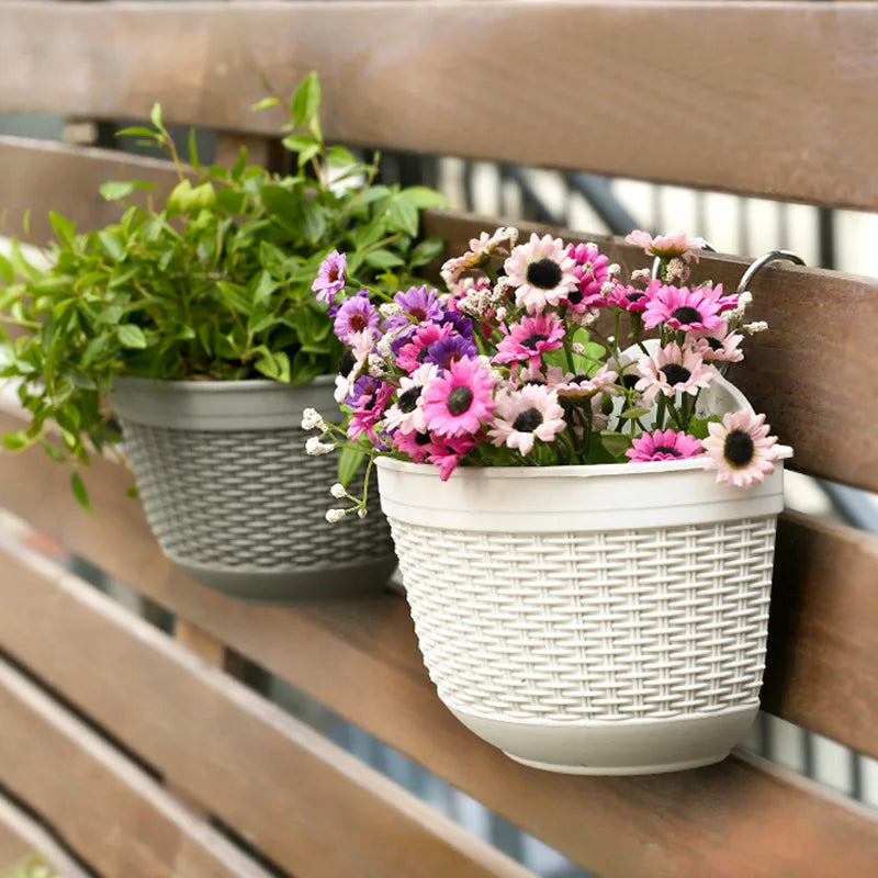 Halbkreis-Wandhänger-Blumenkasten geflochtenes Design