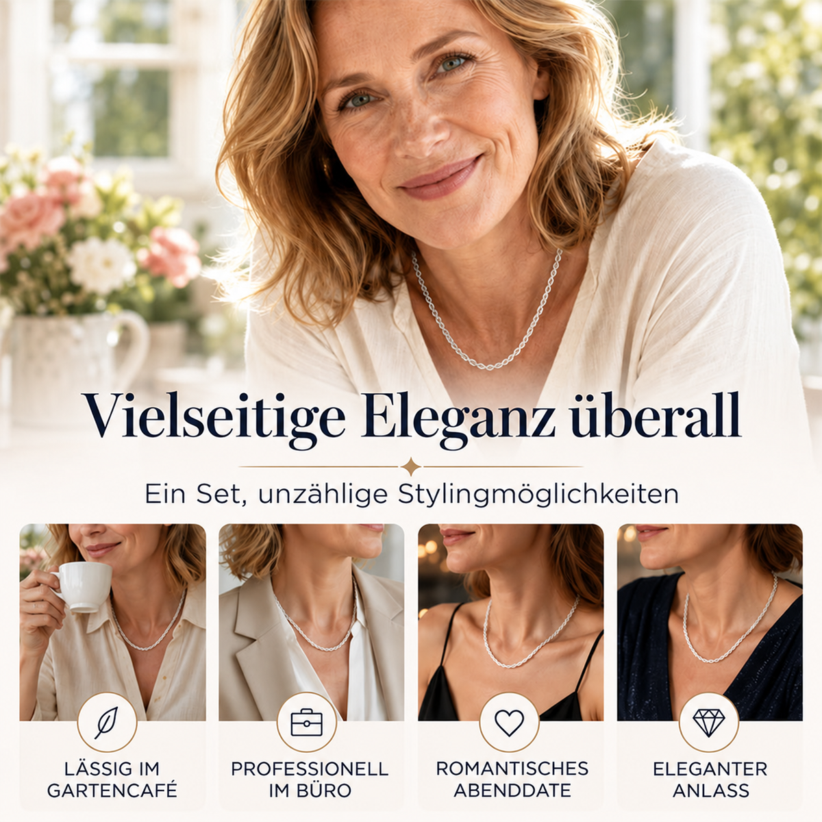 Nordspur | Trendiges Drachenschuppen-Ketten-Armband & Halskette