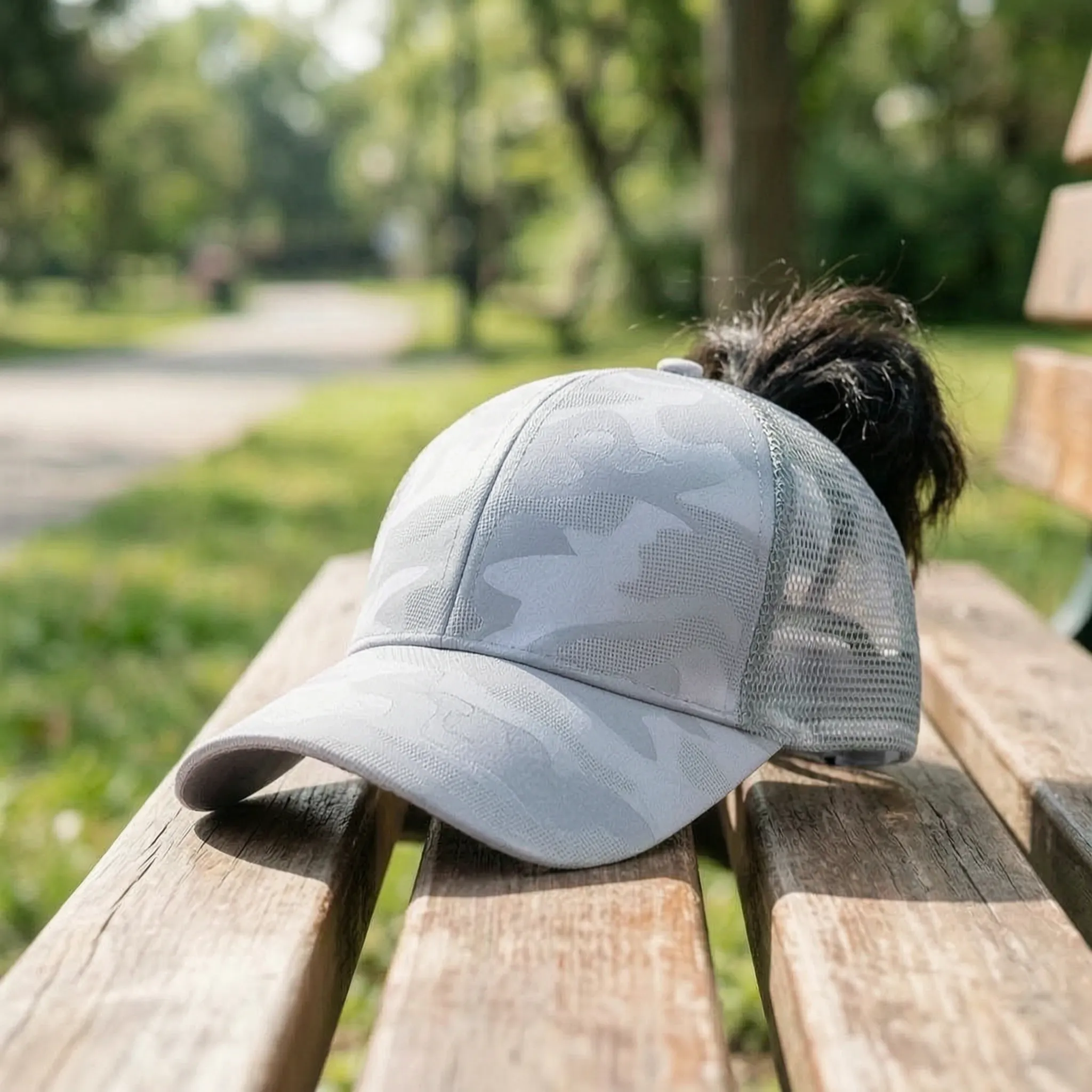Damen-Basecap Pferdeschwanz-Öffnung atmungsaktiv verstellbar