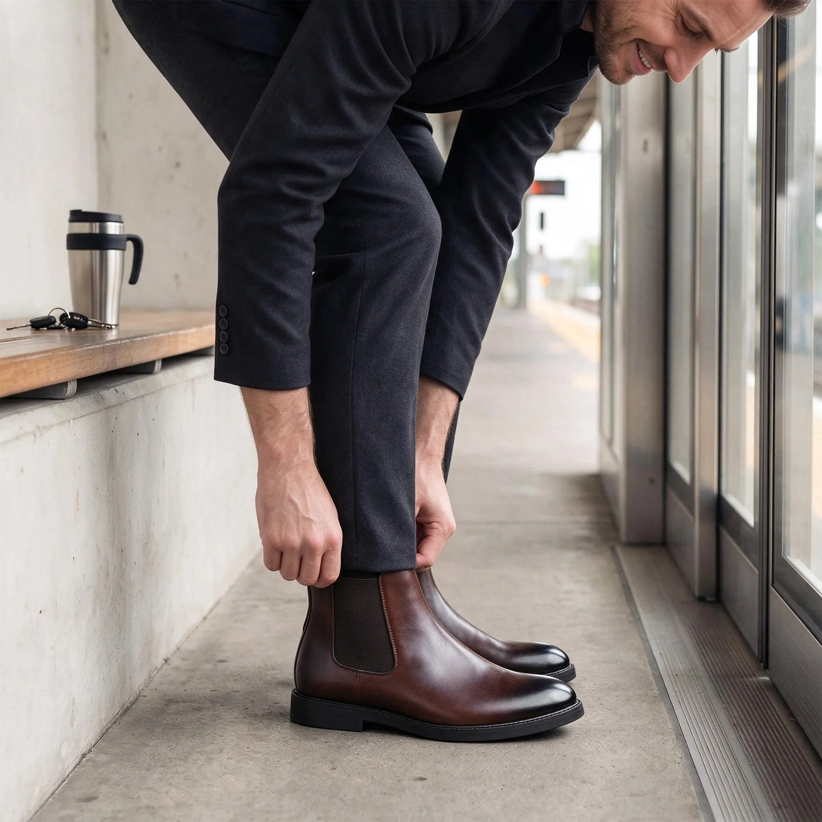 Nordspur | Trevon Klassische Chelsea Boots Mit Blockabsatz
