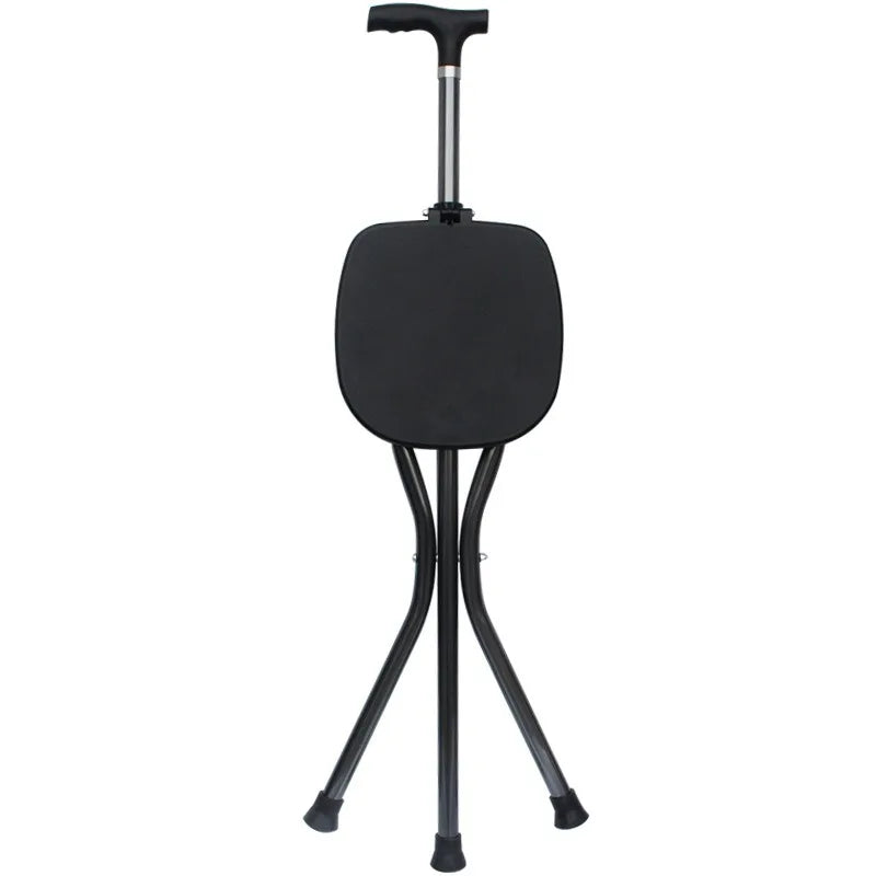 Gehstock mit Tripod-Sitz verstellbar leicht Aluminium