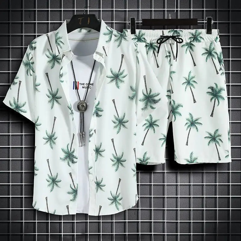 Herren Strand Set mit tropischem Print, schnelltrocknend und leicht