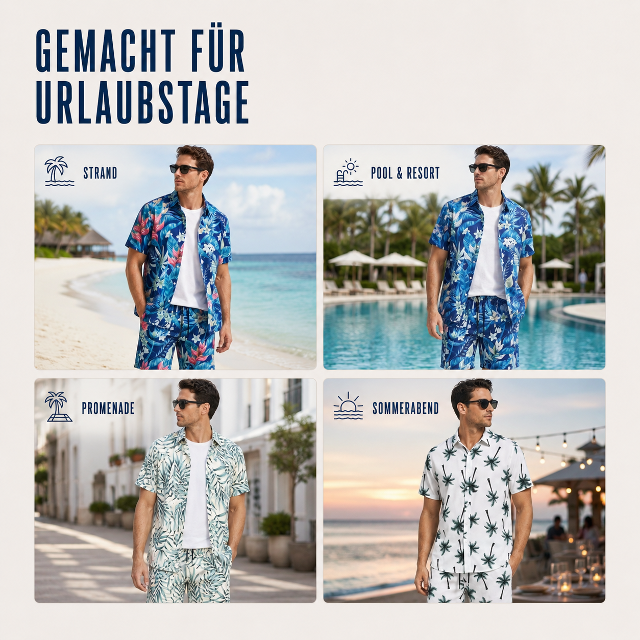 Nordspur | Tropivex Tropisches Print Hemd und Shorts Set