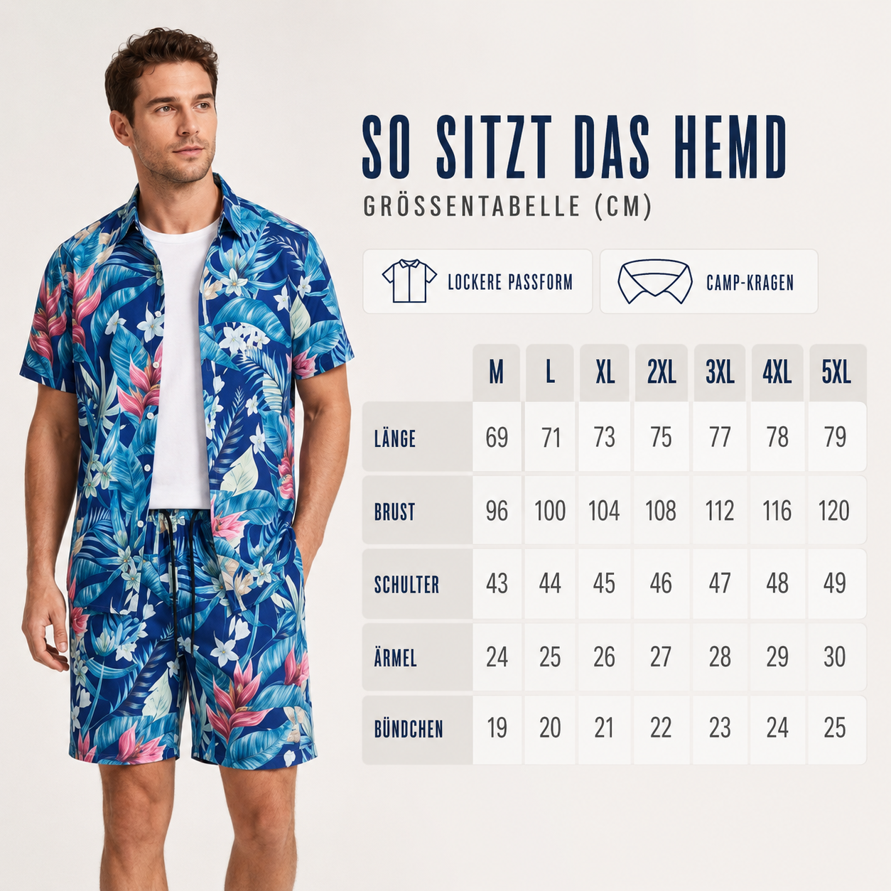 Nordspur | Tropivex Tropisches Print Hemd und Shorts Set