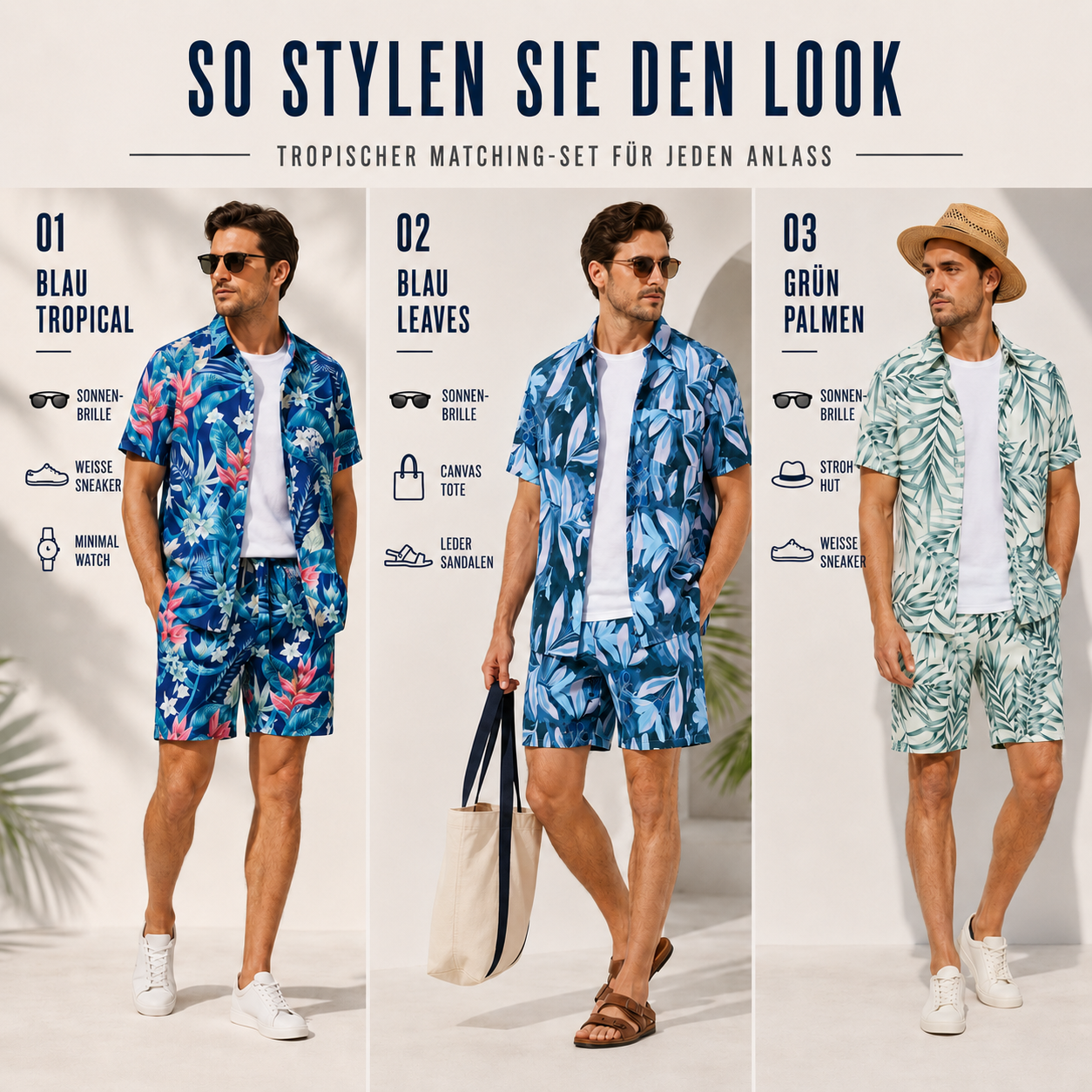 Nordspur | Tropivex Tropisches Print Hemd und Shorts Set