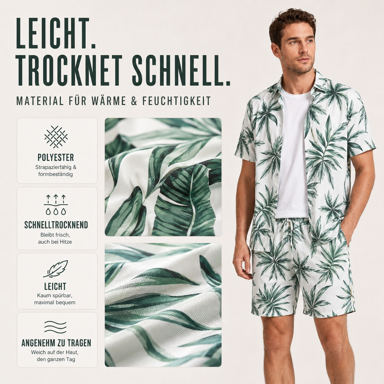 Nordspur | Tropivex Tropisches Print Hemd und Shorts Set