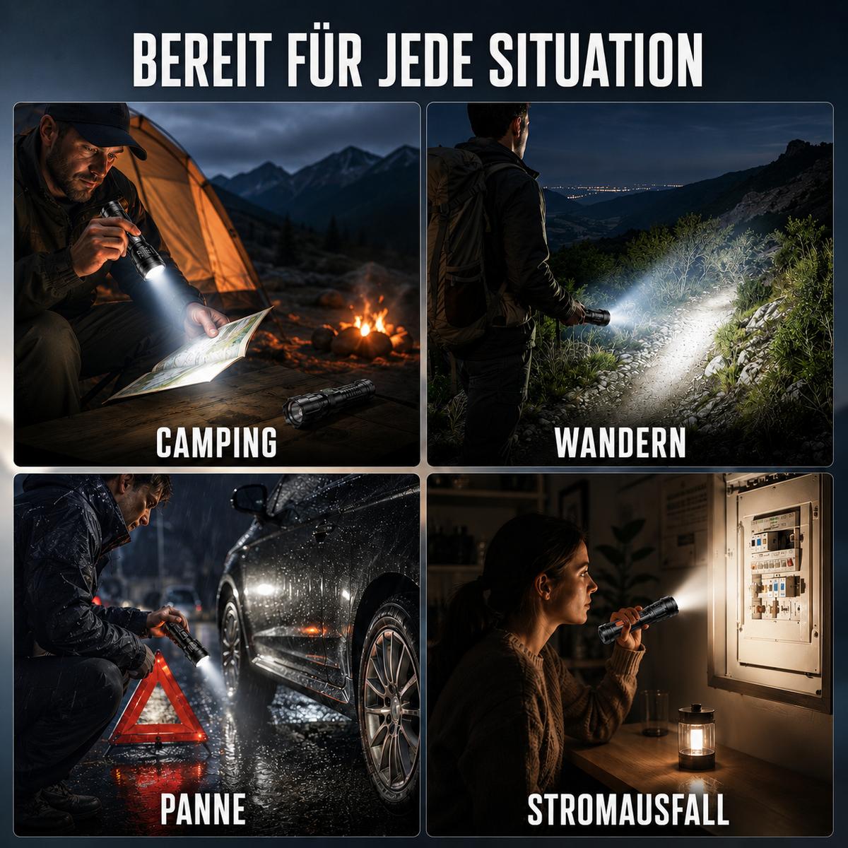 Nordspur | Vantorix Hochleistungs-Taschenlampe mit Akku