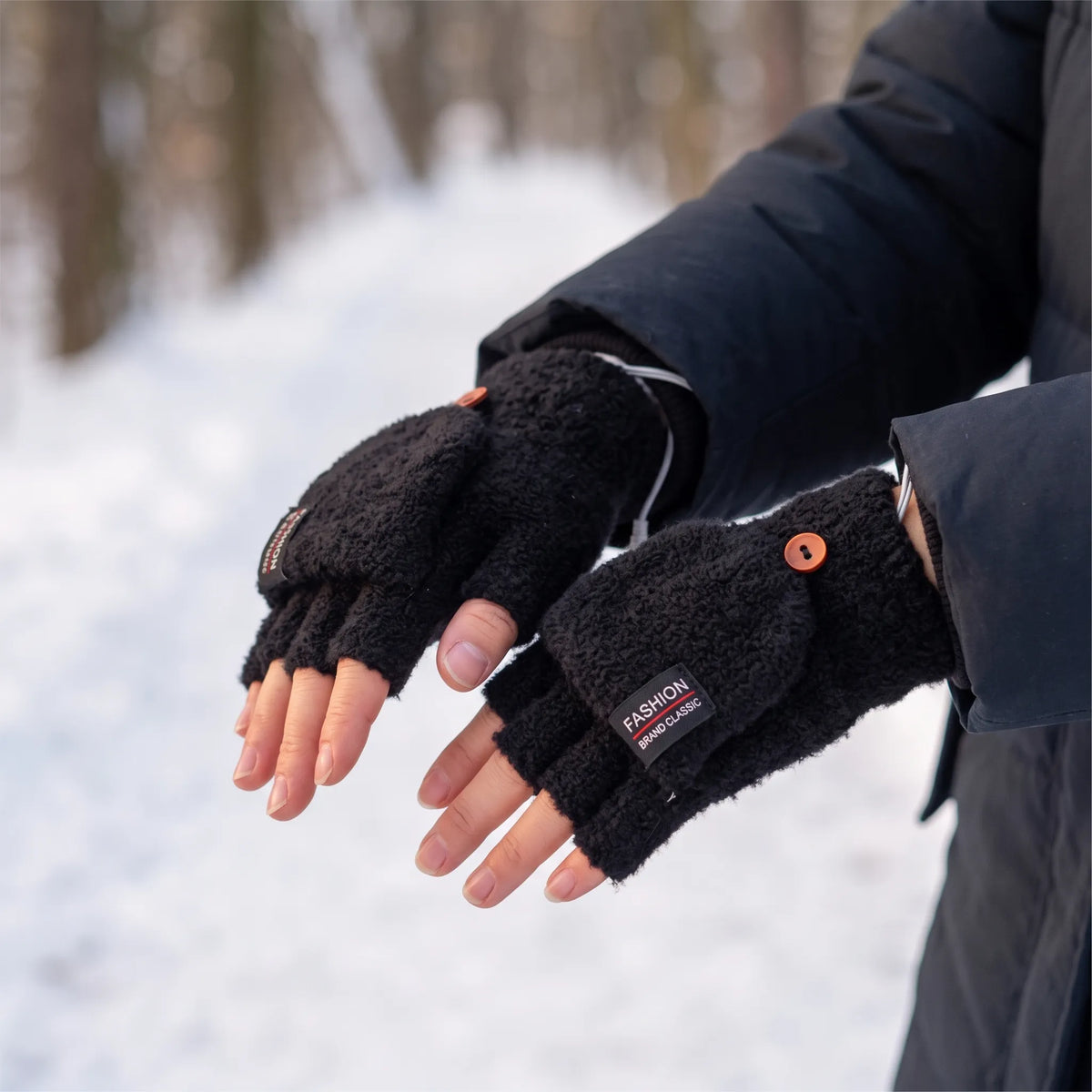Nordspur | Varmivo Beheizbare Fingerlose Strickhandschuhe Mit Klappe