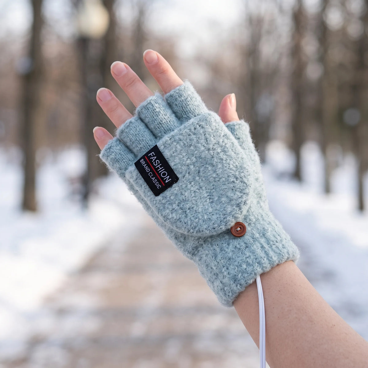 Nordspur | Varmivo Beheizbare Fingerlose Strickhandschuhe Mit Klappe