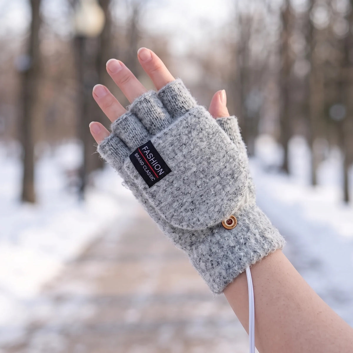 Nordspur | Varmivo Beheizbare Fingerlose Strickhandschuhe Mit Klappe