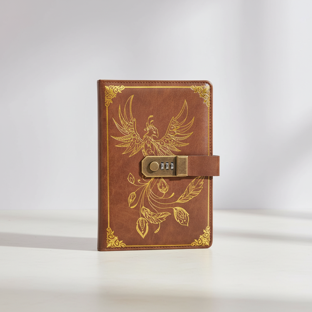 A5 Tagebuch mit Zahlenkombinationsschloss Vintage Design schwarz
