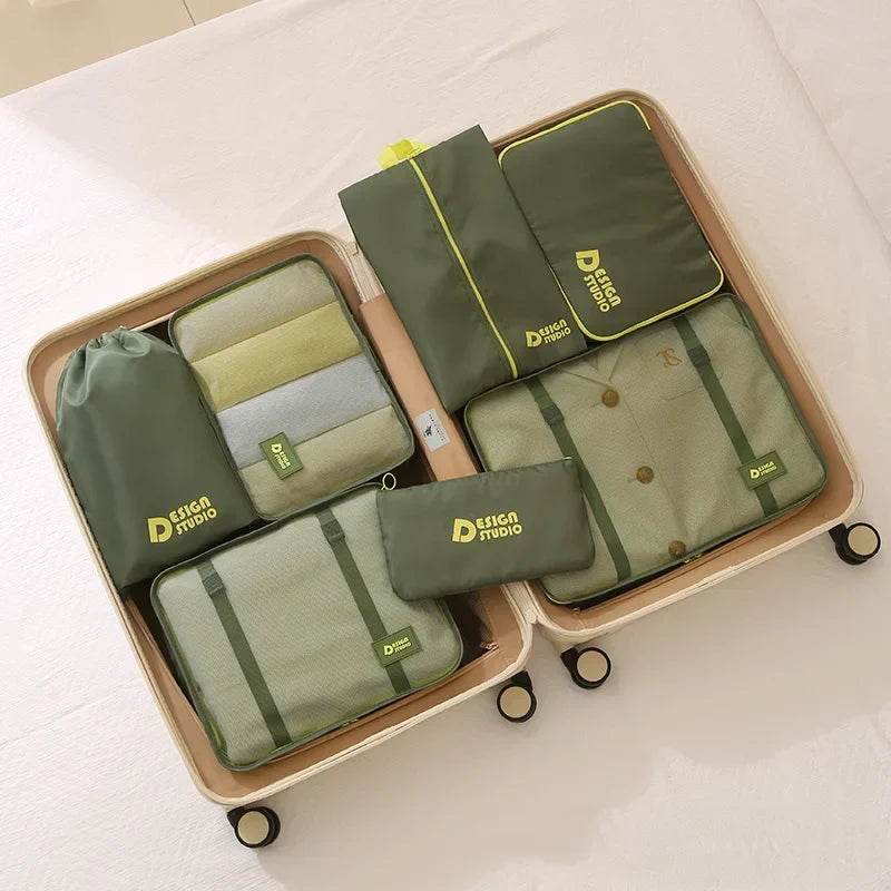 Reise-Organizer-Set siebenteilig Packwürfel wasserabweisend Organisation