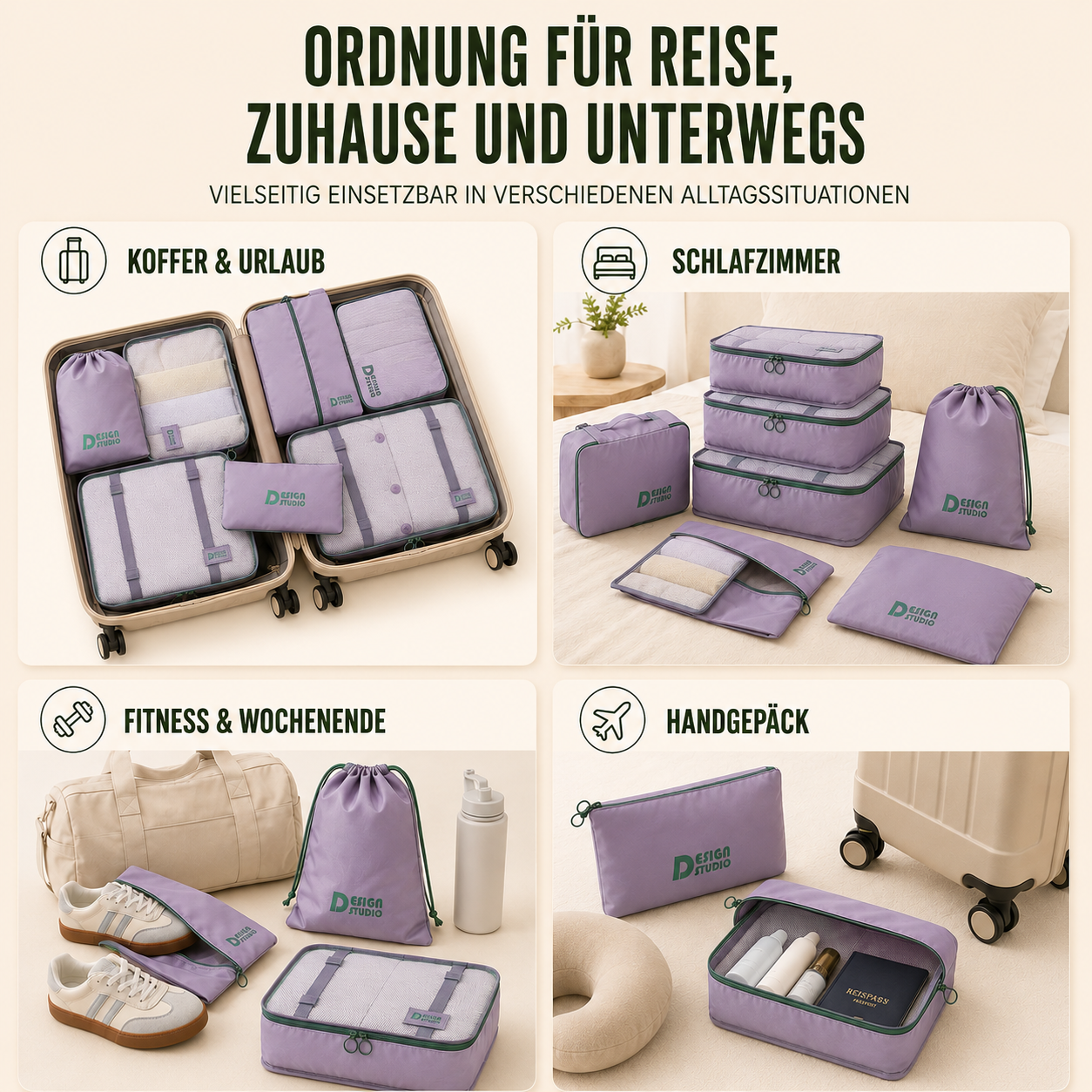 Nordspur | VeldoraPack Siebenteiliges Reise-Organizer-Set