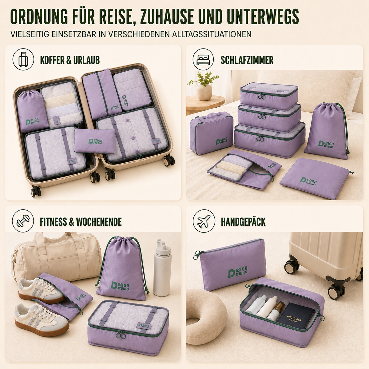 Nordspur | VeldoraPack Siebenteiliges Reise-Organizer-Set