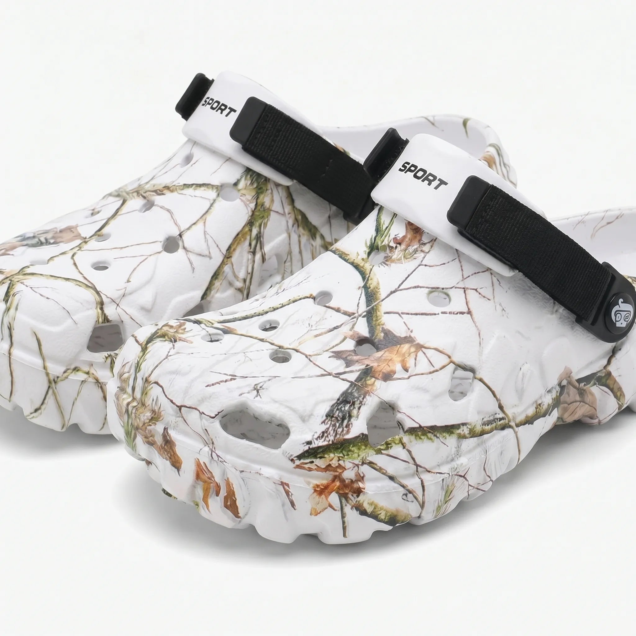 Herren-Clogs Camouflage leicht atmungsaktiv mit verstellbarem Fersengurt