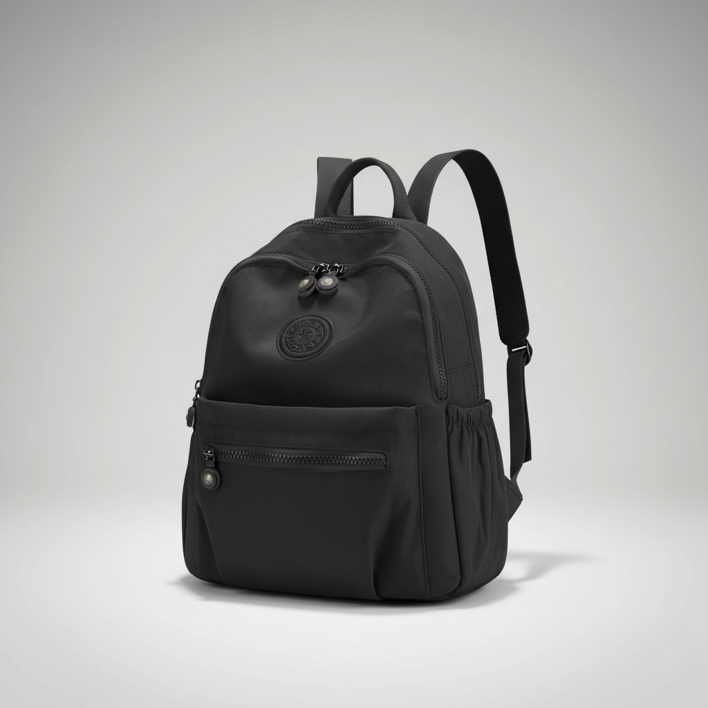 Kompakter Mini-Rucksack mit gepolsterten Schultergurten und Organisationstaschen
