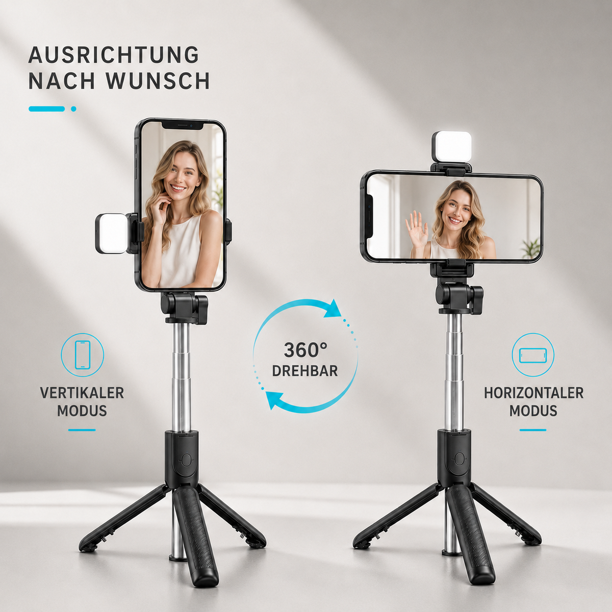 Nordspur | VeloGrip Ausziehbarer Selfie-Stick Stativ