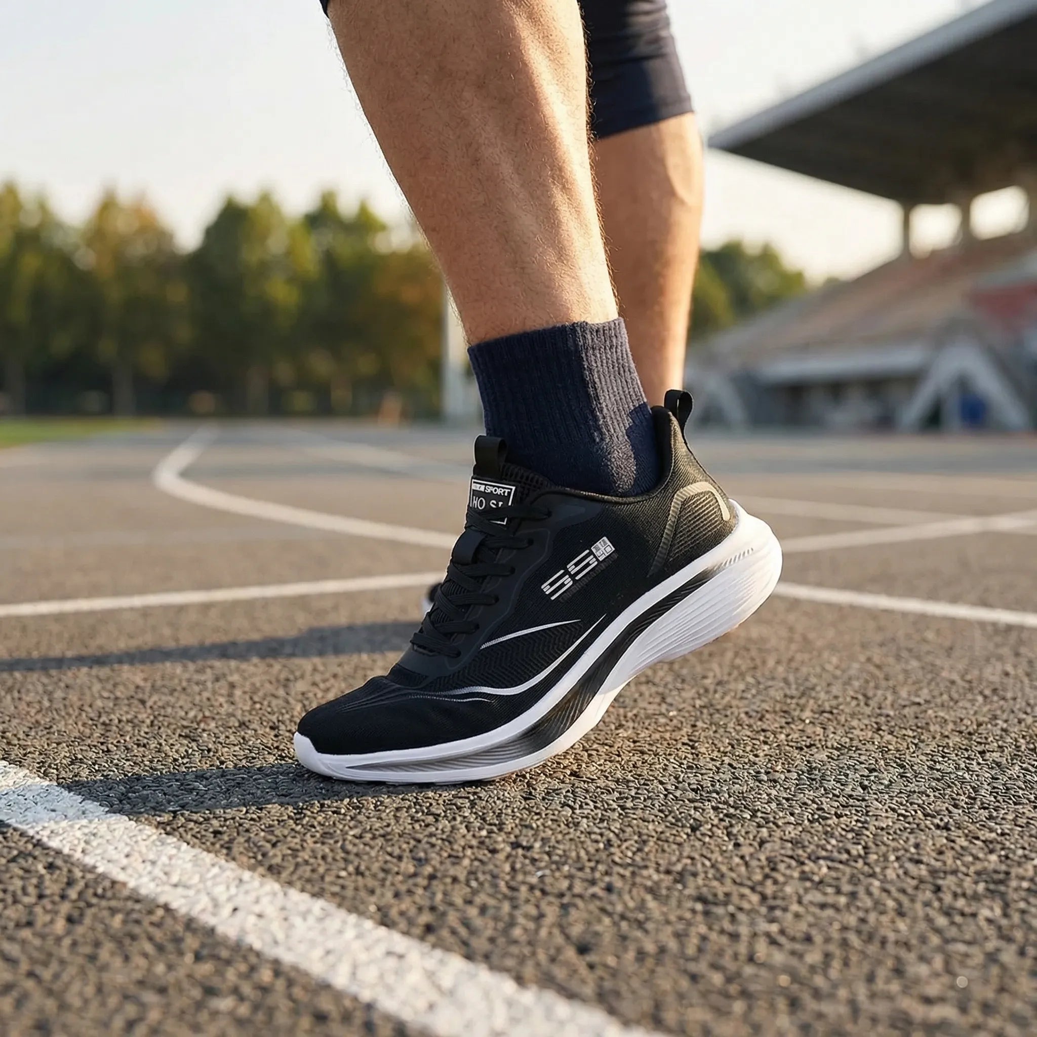 Herren Laufschuhe mit Karbonplatte und Luftkissen-Sohle