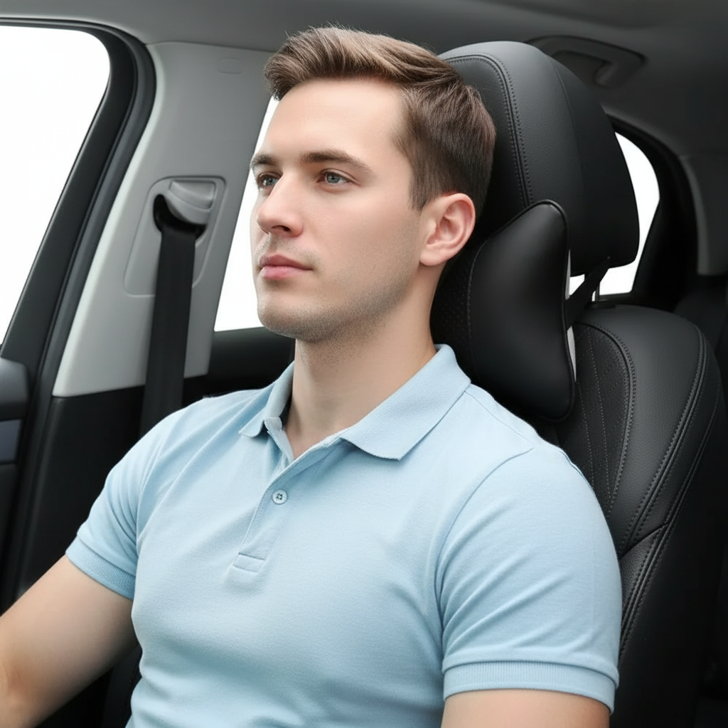 Ergonomisches Auto-Kopfstützenkissen mit atmungsaktiver perforierter Oberfläche