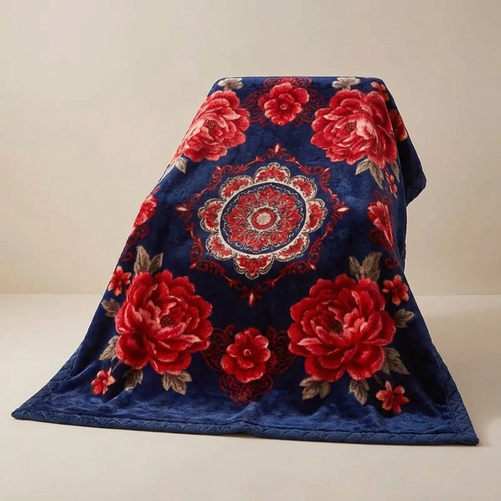 Plüsch-Kuscheldecke mit eleganter Musterung und doppelseitiger Oberfläche