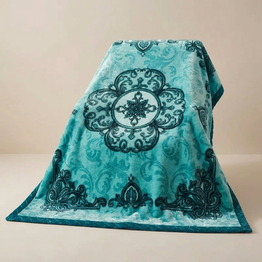 Plüsch-Kuscheldecke mit eleganter Musterung und doppelseitiger Oberfläche