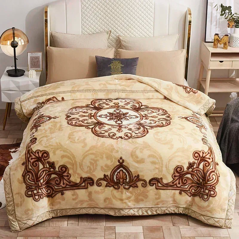 Plüsch-Kuscheldecke mit eleganter Musterung und doppelseitiger Oberfläche